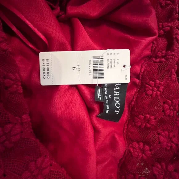 NWT Anthropologie/Bardot Adoni Ruby Red Maxi Dress - Picture 8 of 8